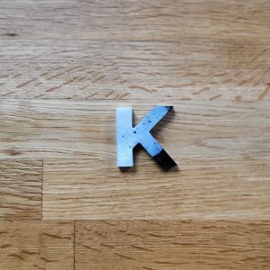 Letter K - Resin Alphabet Letter - Cruella DeVille Black & White