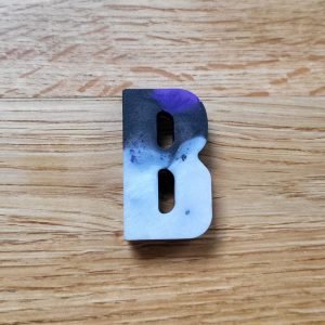 Letter B - Resin Alphabet Letter - Cruella DeVille Black & White