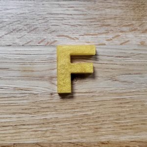 Letter F - Resin Alphabet Letter - Glimmering Gold