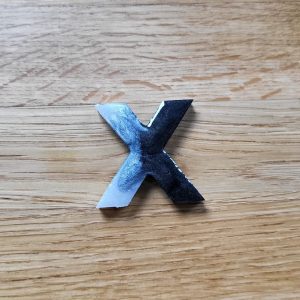 Letter X - Resin Alphabet Letter - Cruella DeVille Black & White