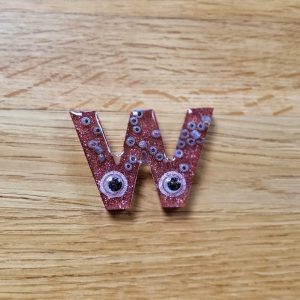 Letter W - Resin Alphabet Letter - Copper Bead