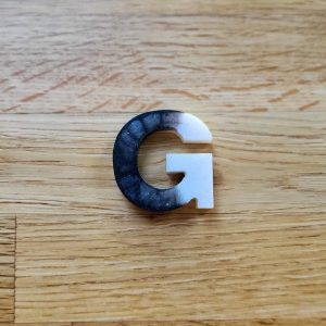 Letter G - Resin Alphabet Letter - Cruella DeVille Black & White