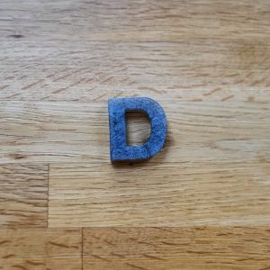 Letter D - Resin Alphabet Letter - Space Grey