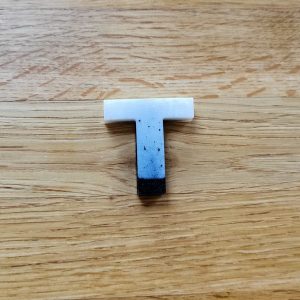 Letter T - Resin Alphabet Letter - Cruella DeVille Black & White