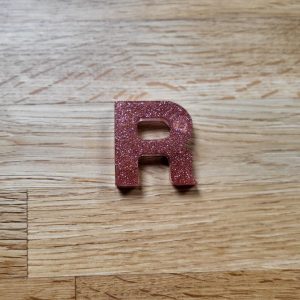 Letter R - Resin Alphabet Letter - Copper Bead