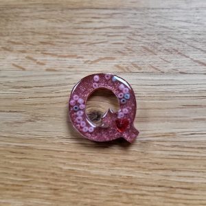 Letter Q - Resin Alphabet Letter - Copper Bead