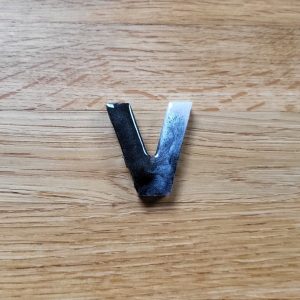 Letter V - Resin Alphabet Letter - Cruella DeVille Black & White