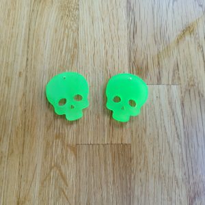 Earrings - Green Skull Earrings
